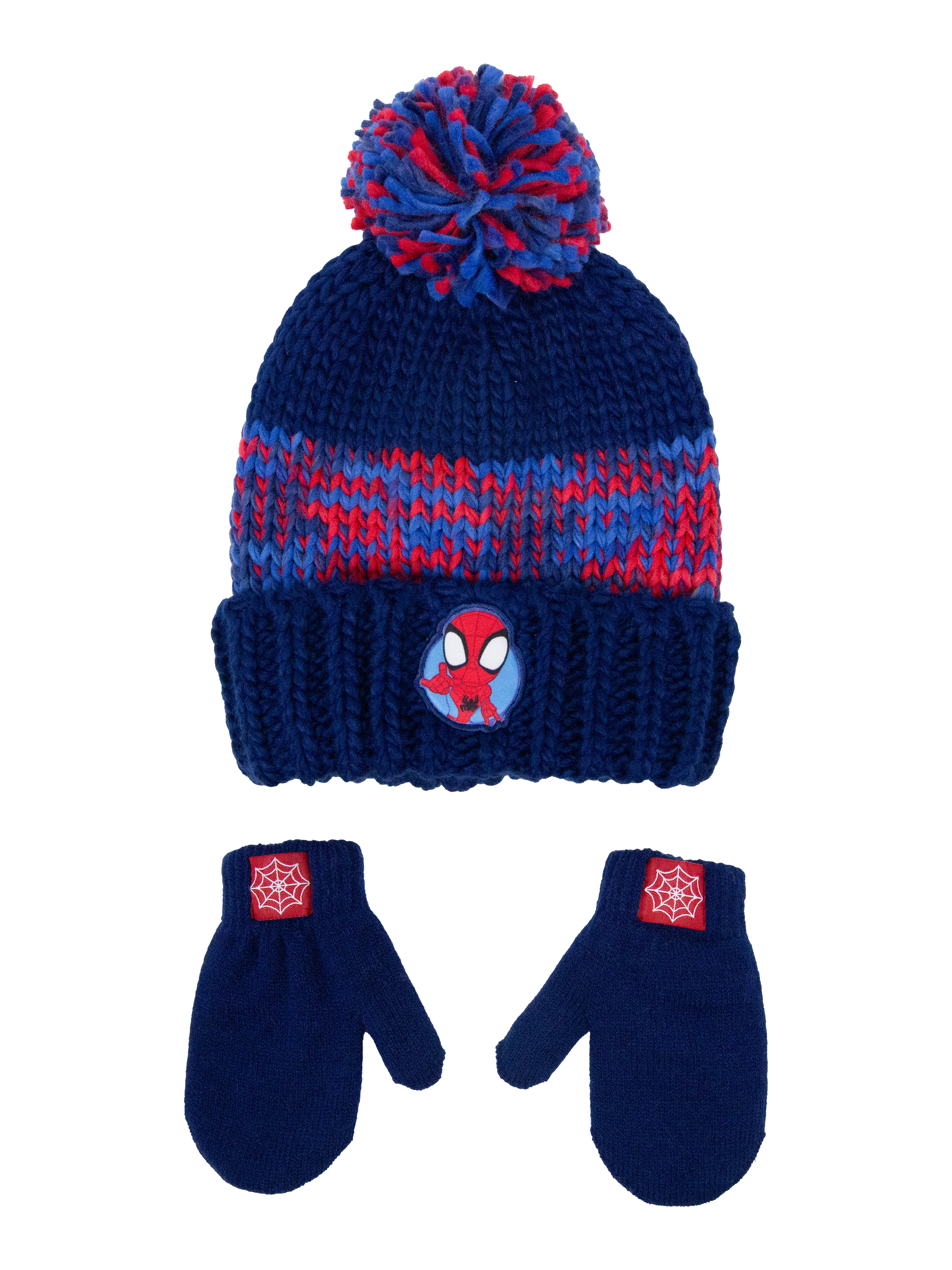 Character Toddler Chunky Knit Beanie and Mittens, 3-Piece Set